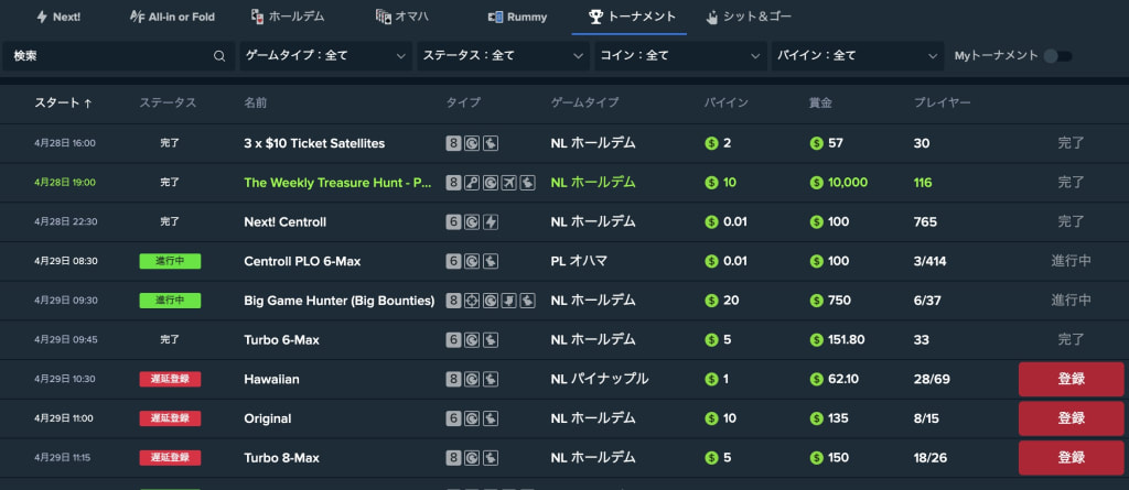 Stakeポーカーのトーナメント